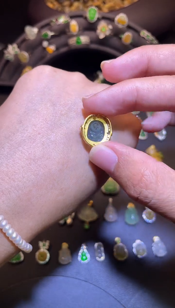 吊坠(不含链)银S925镶嵌翡翠1