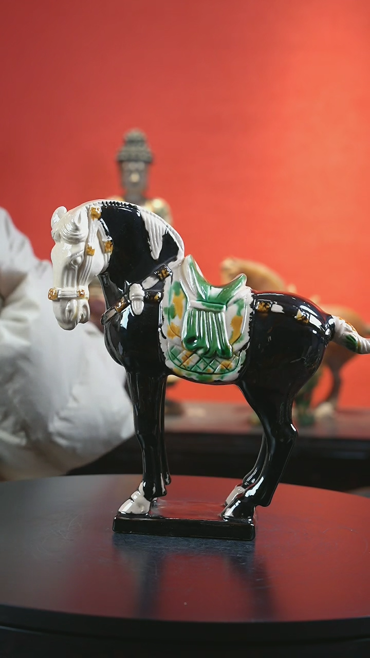 【闪购商品】陶瓷陶瓷唐三彩，精品马 22*23 黑色