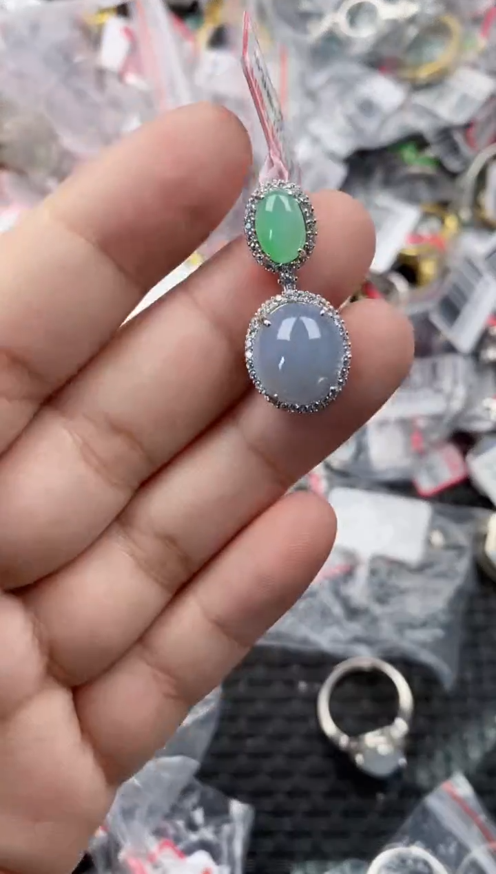 银S925镶嵌戒指翡翠1313  10