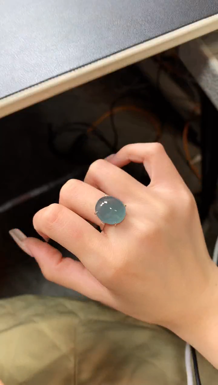 【闪购商品】翡翠戒指银S925镶嵌453453