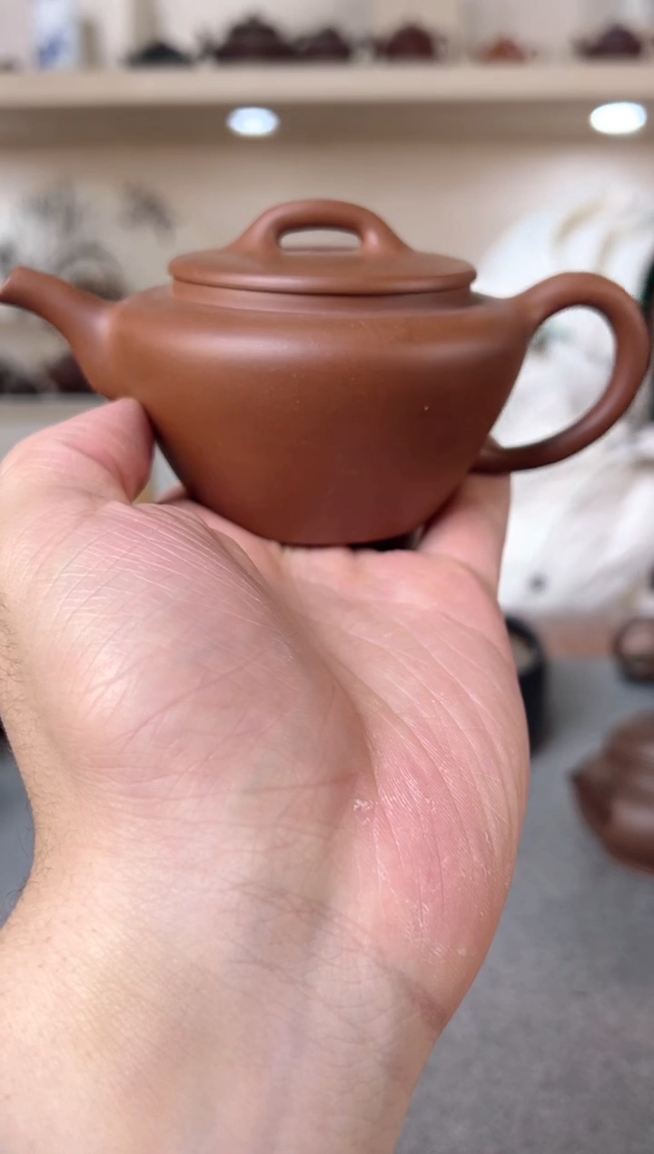 【闪购商品】紫砂茶壶折肩宫灯 紫泥 半手工