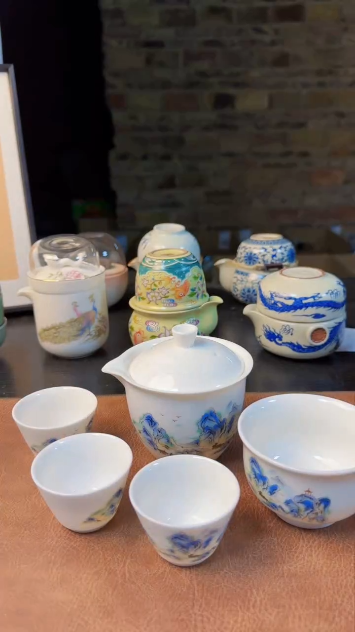 【闪购商品】杯德化羊脂玉瓷，黄龙玉汝旅行快客茶具