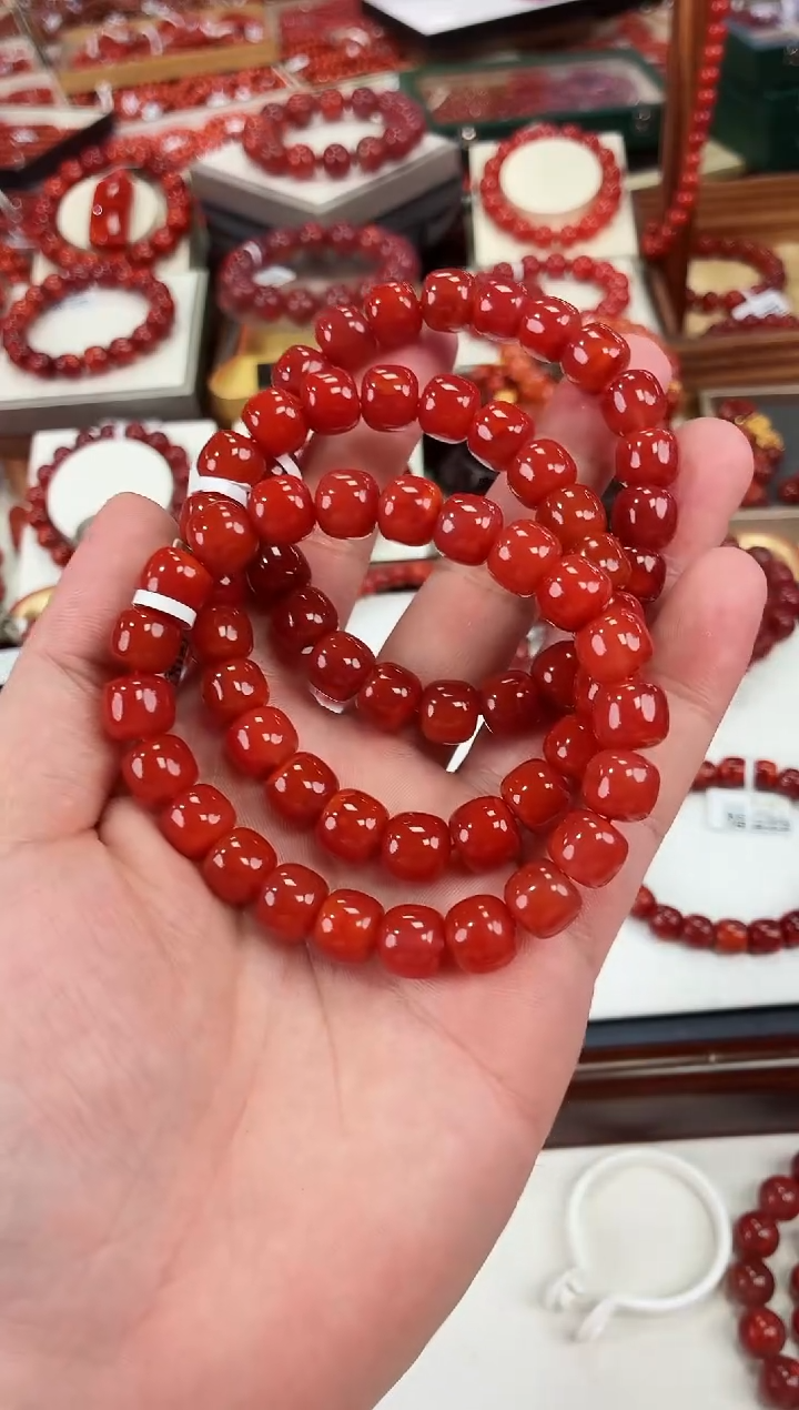南红玛瑙瓦西老型手串10+未镶嵌（多样式发其一）