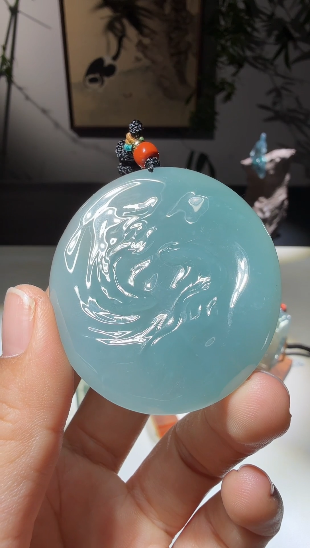 吊坠(不含链)未镶嵌翡翠乾坤鱼