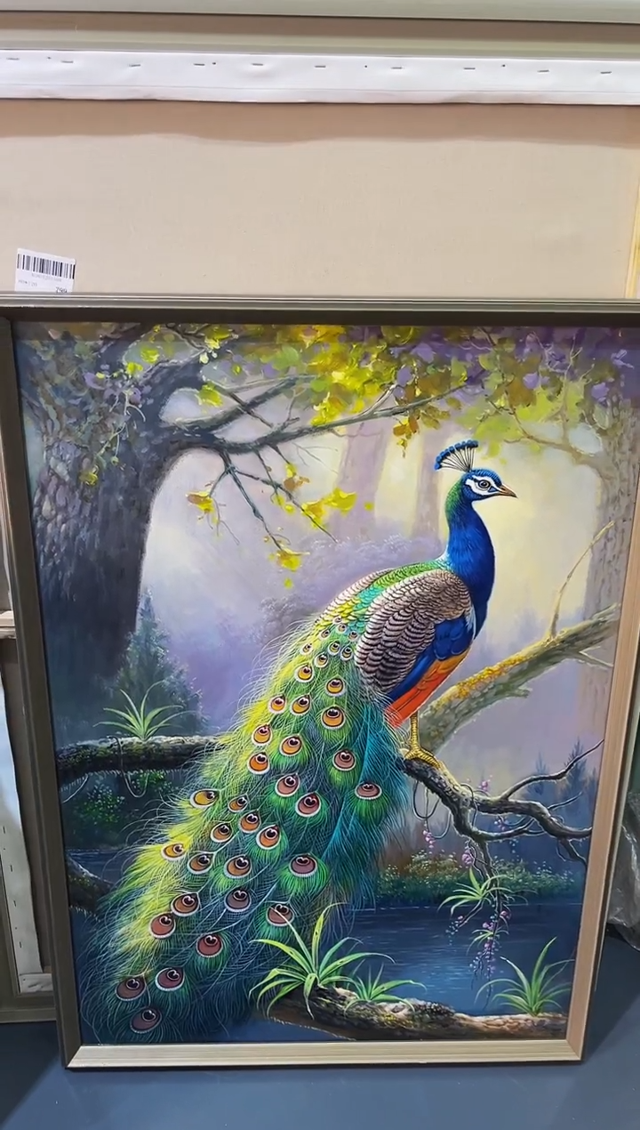 【闪购商品】油画38号 70*100孔雀-手绘油画