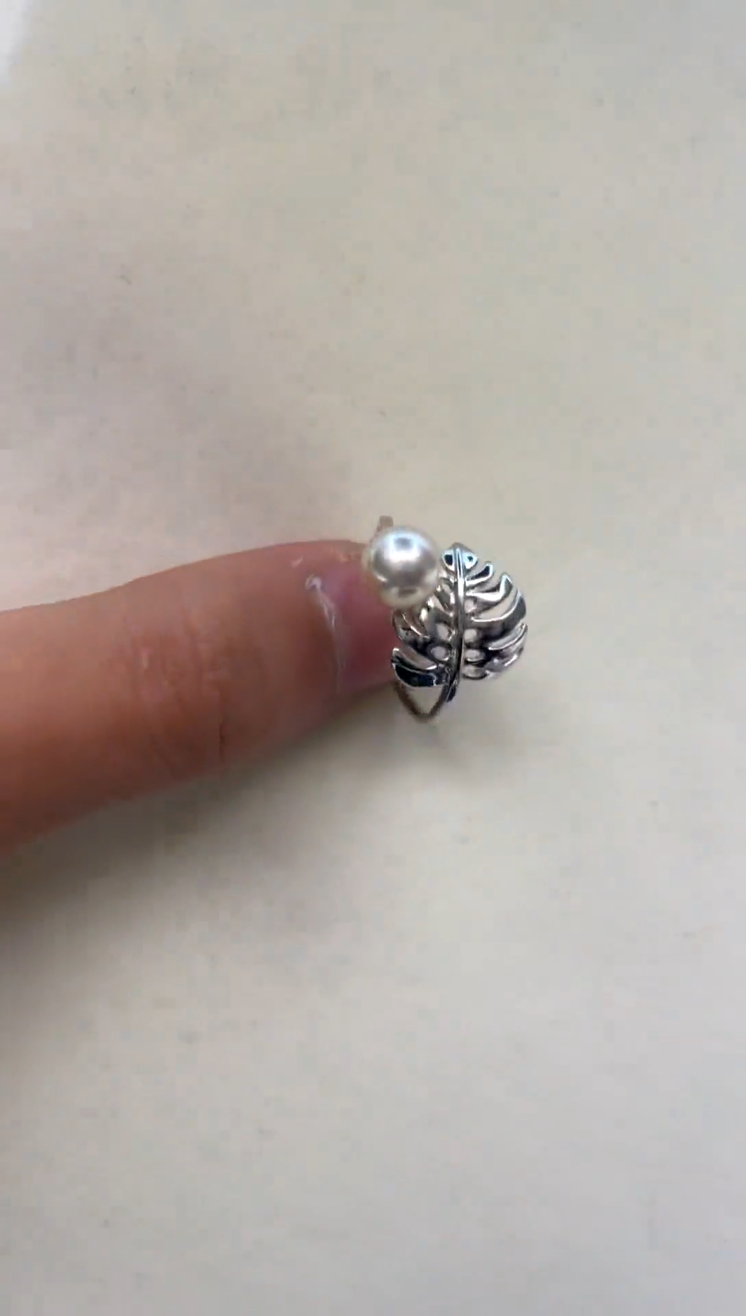 银S925镶嵌戒指海水珍珠 