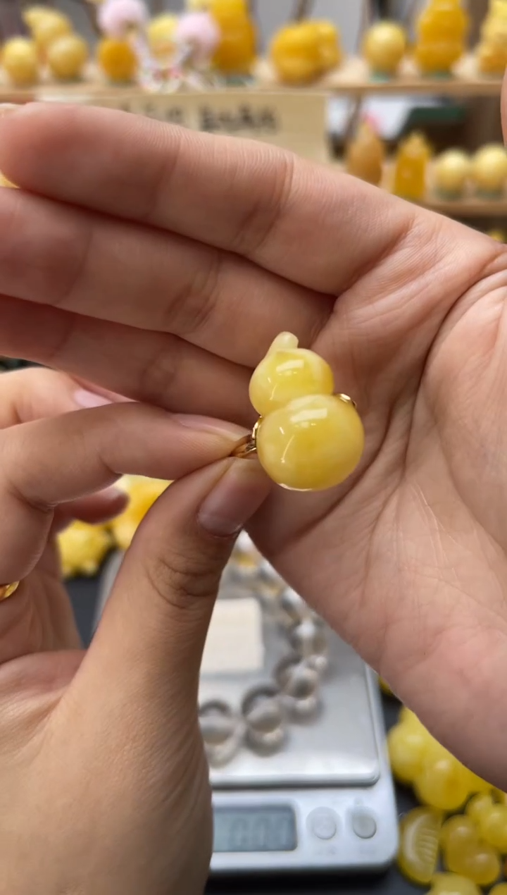 琥珀银S925镶嵌珠宝奇石064