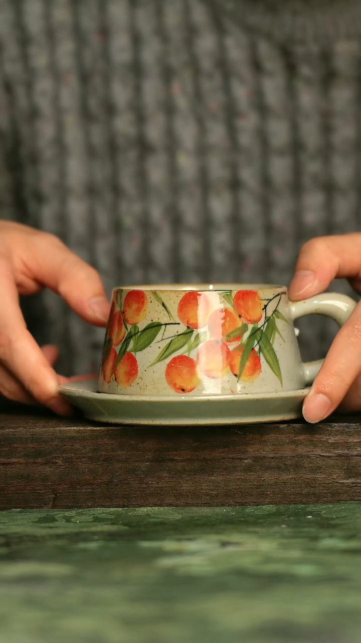 陶瓷青诗集手工手绘瓷器