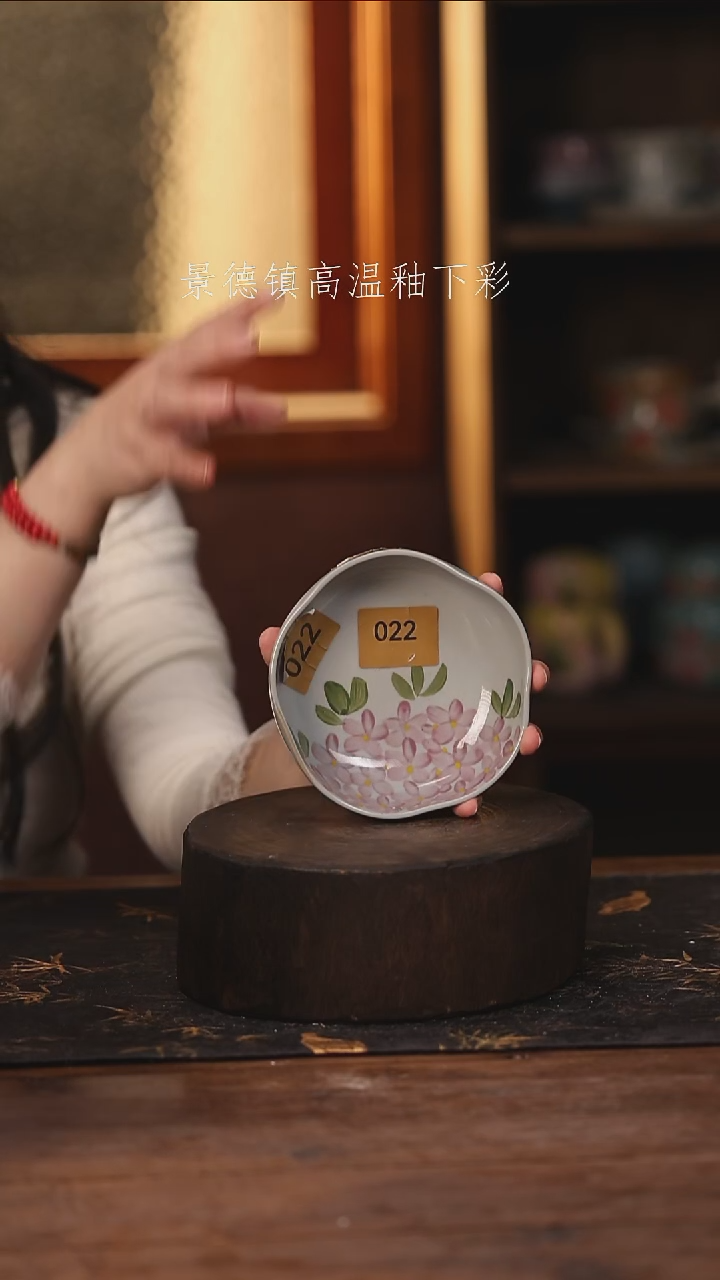 陶瓷景德镇高温釉下手绘陶瓷@L022@