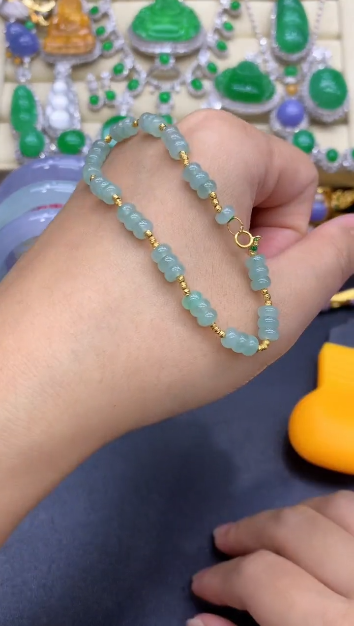 18K金镶嵌手链翡翠51-中国好珍宝