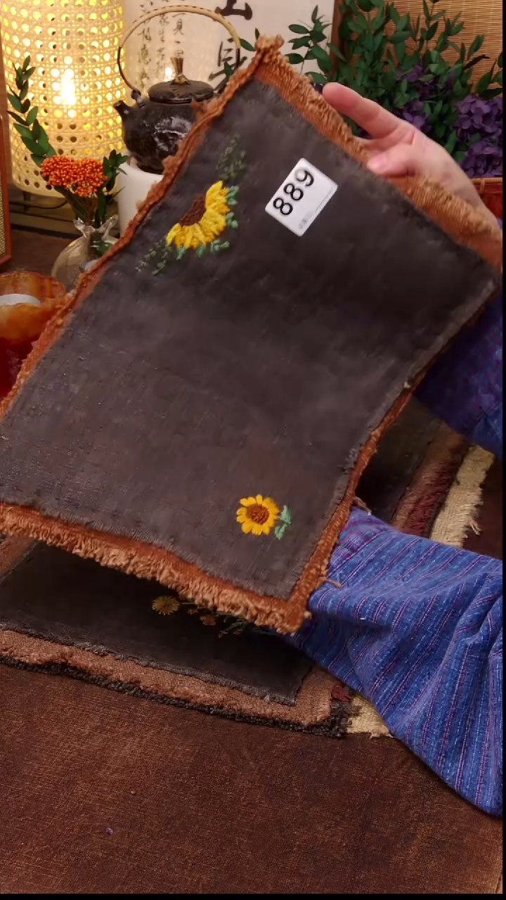 芝**馨 Cici手作刺子绣柿染壶垫杯垫889