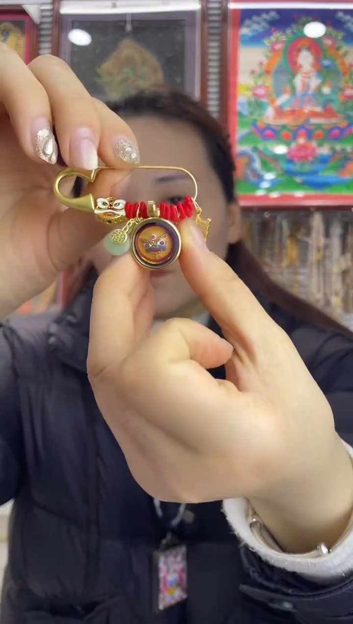 吊坠纯手绘唐卡（非质量问题不退不换）别针1.5眼睛擦擦