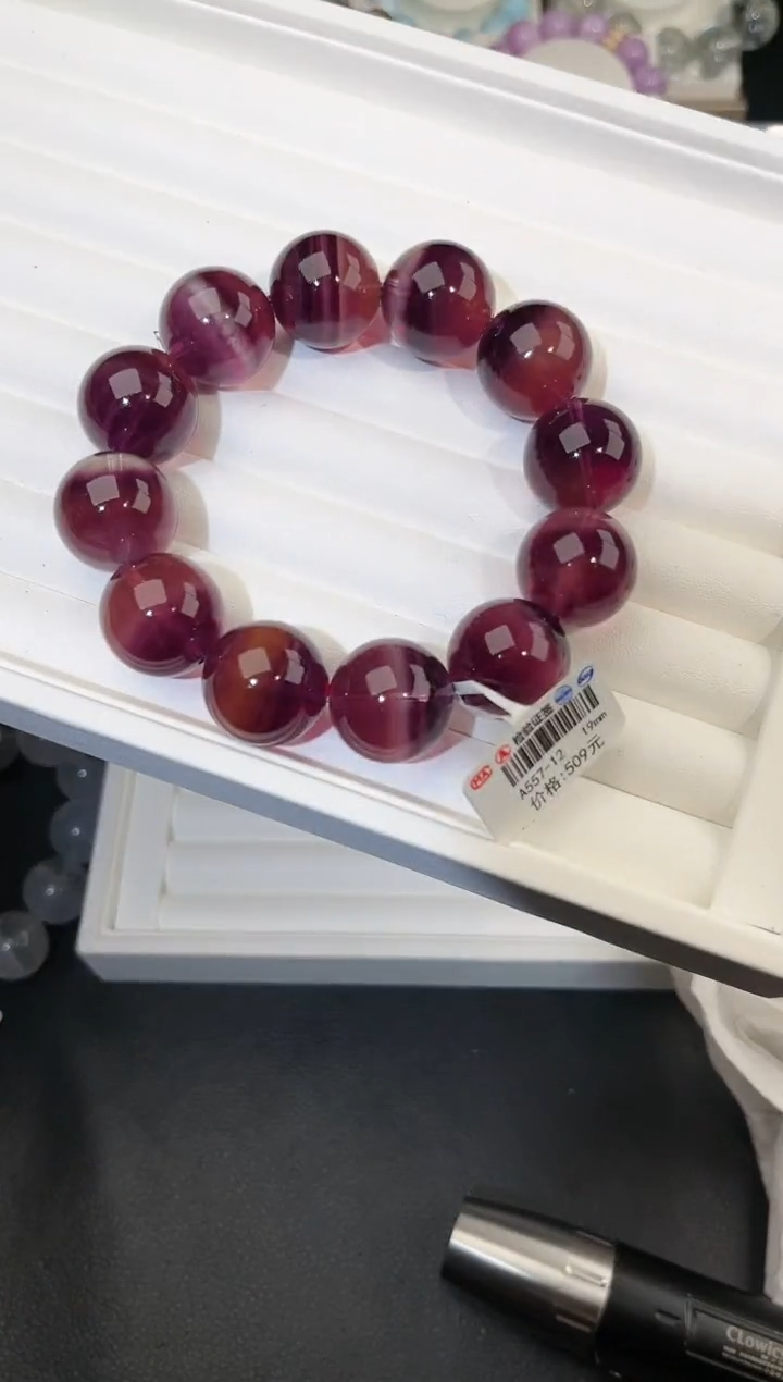 【闪购商品】手链未镶嵌萤石多样性发一紫萤石19mm