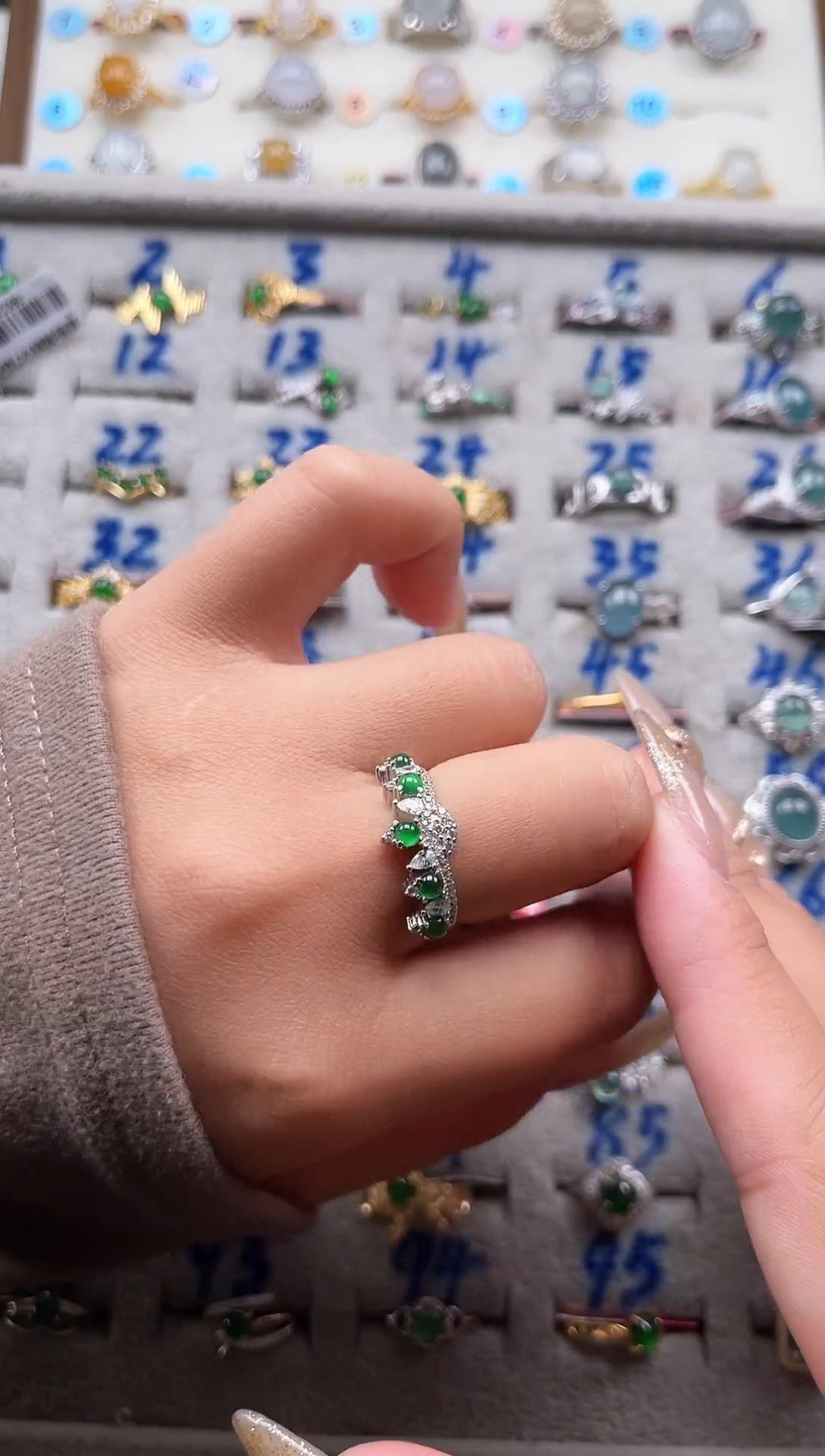 【闪购商品】翡翠戒指银S925镶嵌天然A货翡翠戒指