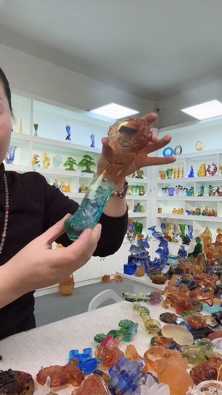 手工艺品琉璃龙如意