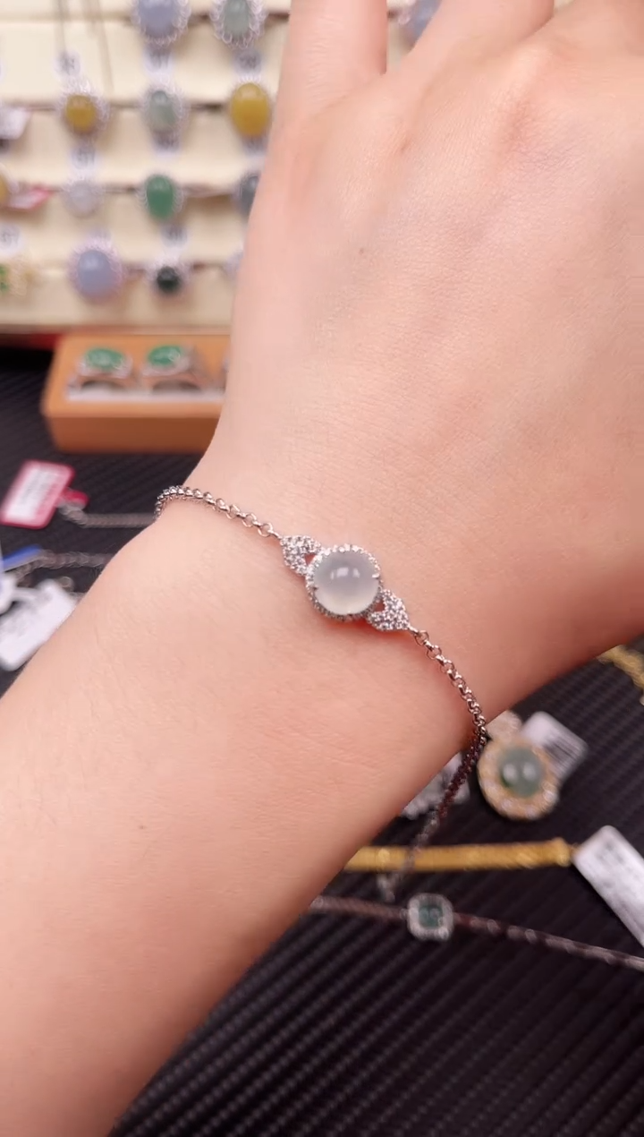 【闪购商品】翡翠手链银S925镶嵌手链01