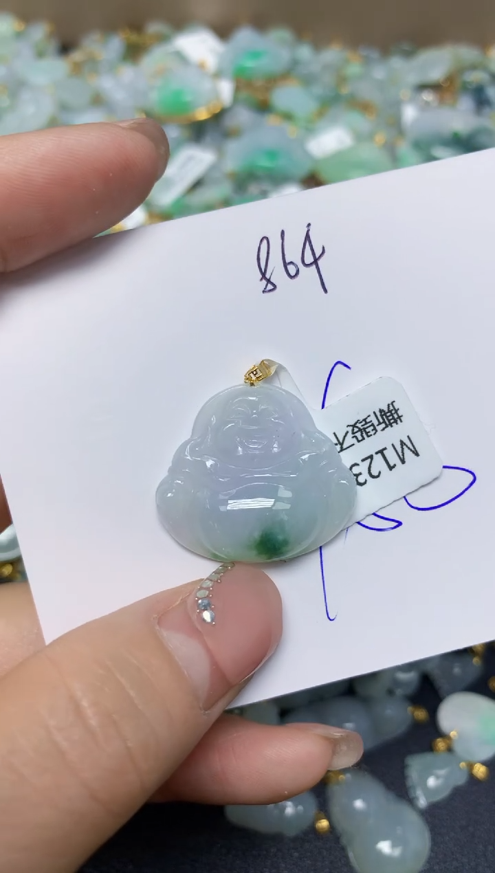 【闪购商品】翡翠挂件18K金镶嵌 天然翡翠A货