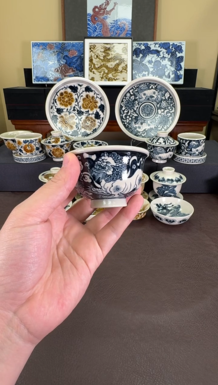 【闪购商品】二号釉双狮小压手杯