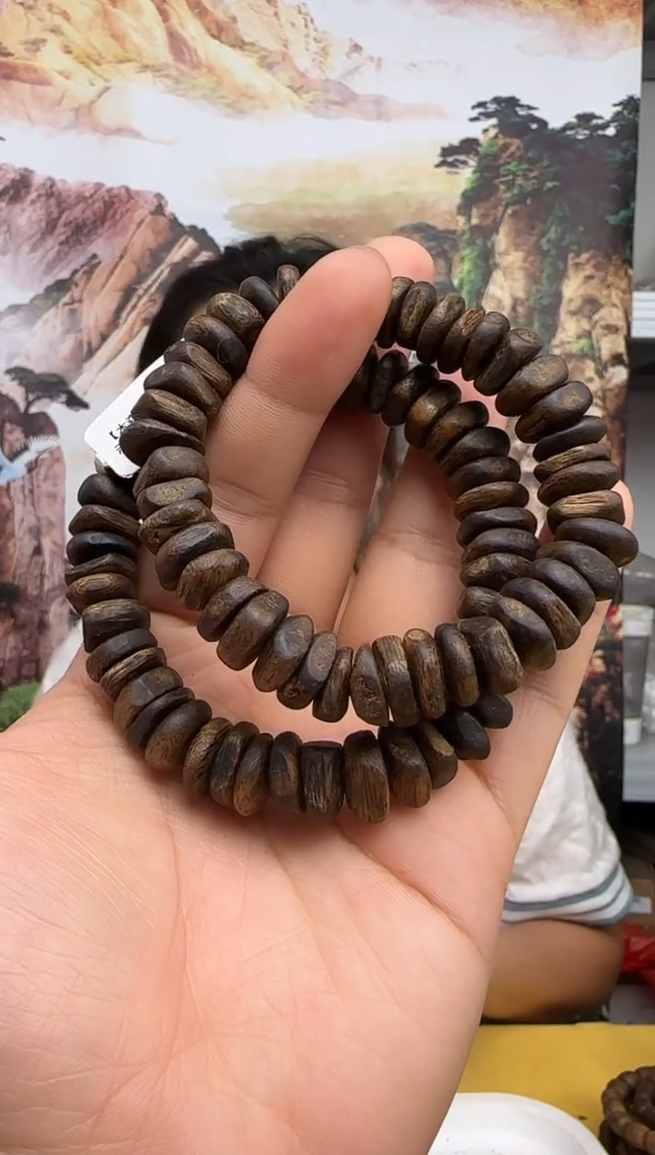沉香手串沉水白奇虫漏不规则珠卡12+宠粉多样性发一条