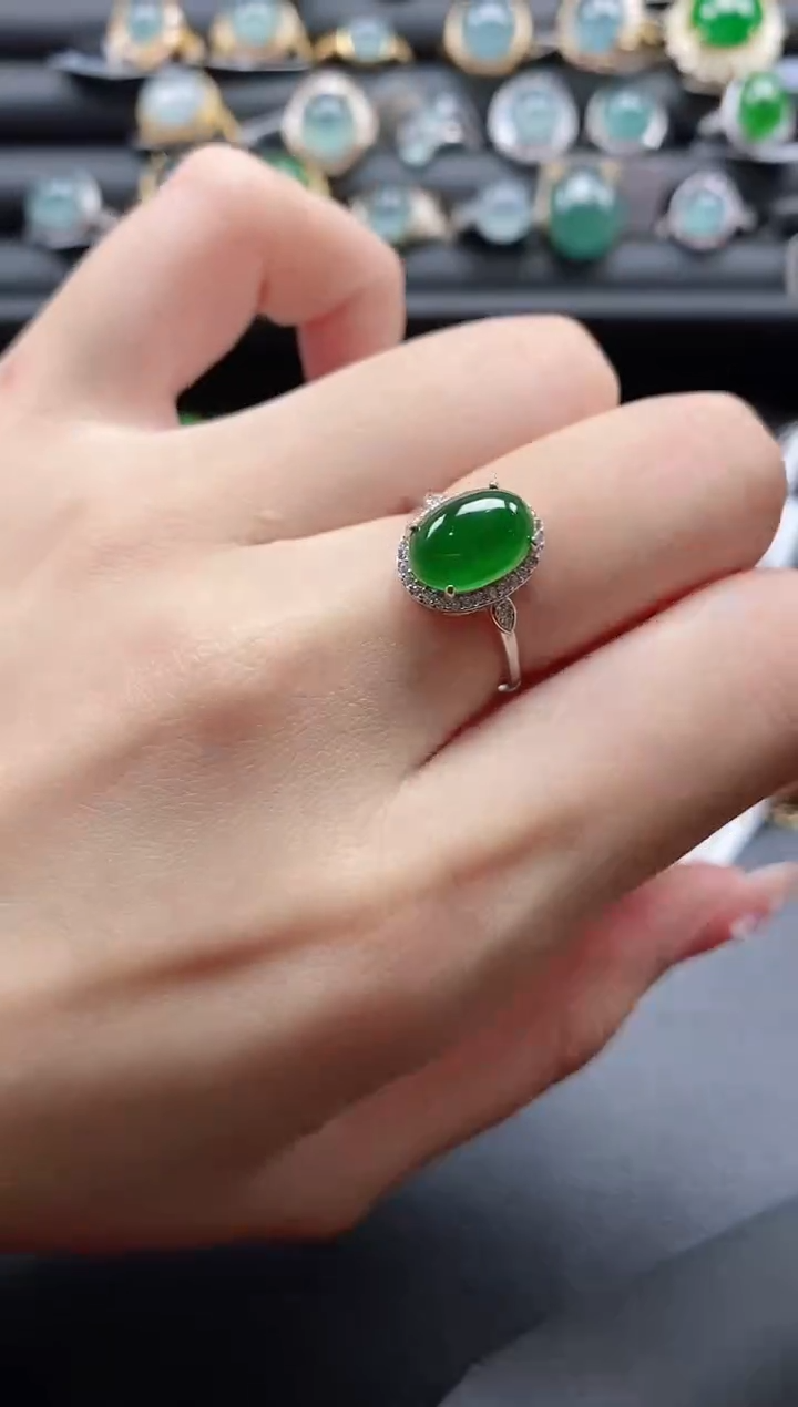 【闪购商品】翡翠戒指银S925镶嵌1111