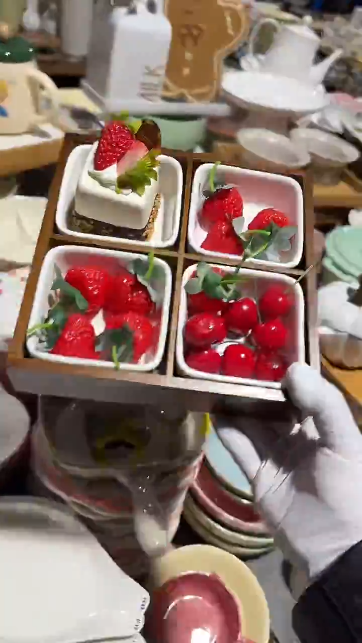 陶瓷四宫格方碗5件套微瑕 凑满20元包邮