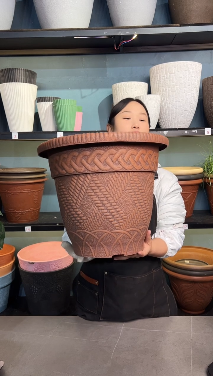 40*32.5/FXA40陶土编织浮雕纹理强体花盆