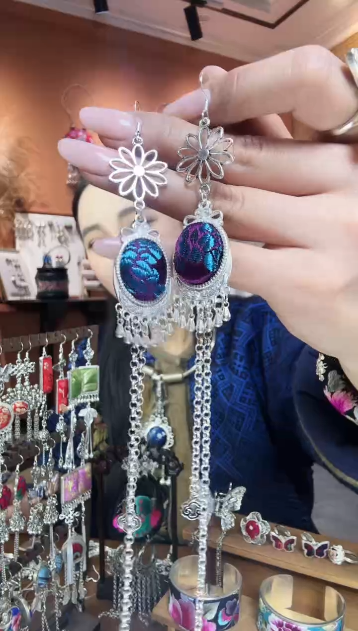 【闪购商品】刺绣纯手工民族风耳环