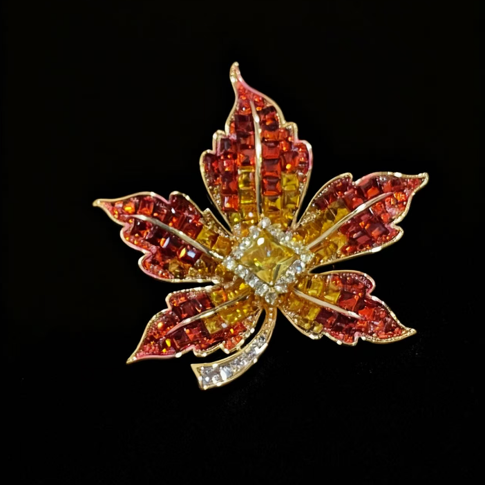  KASIYA轻奢秋冬新款枫叶百搭款胸针