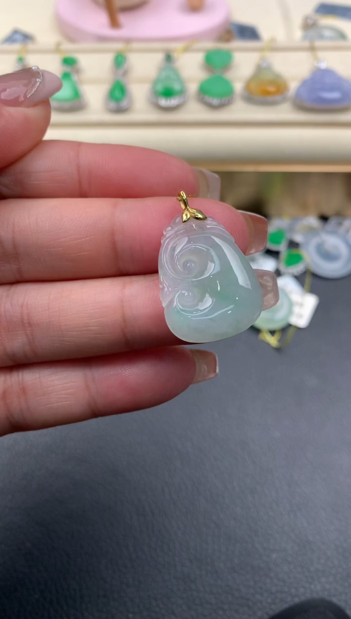 【闪购商品】翡翠颈饰18K金镶嵌D465......