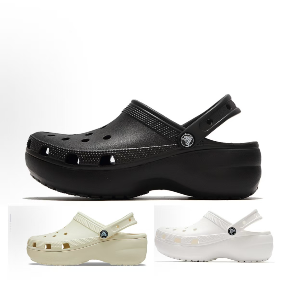 Crocs云朵沙滩 洞洞鞋 4.1cm 女款 骨白色  白色  黑色206750