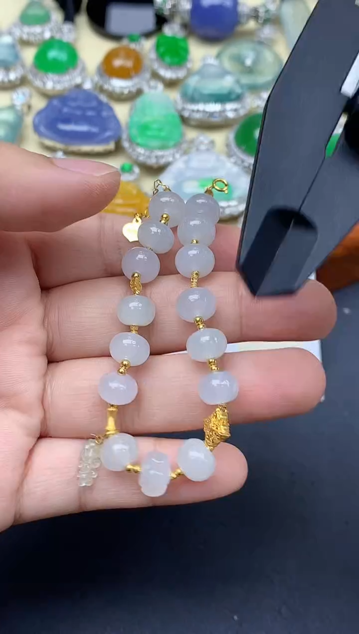 18K金镶嵌手链翡翠237-中国好珍宝