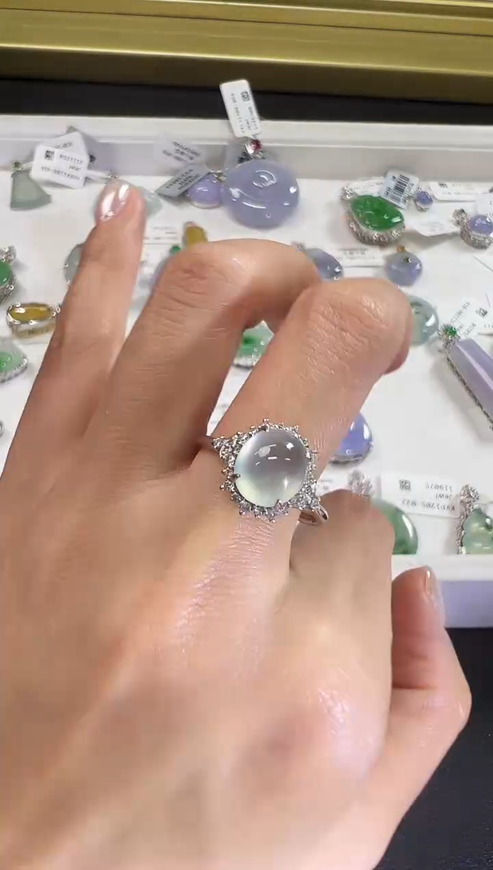 18K金镶嵌戒指翡翠KZGF1206-003