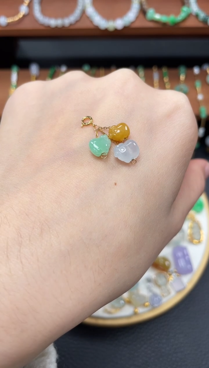 【闪购商品】翡翠吊坠(不含链)18K金镶嵌一个  JK103