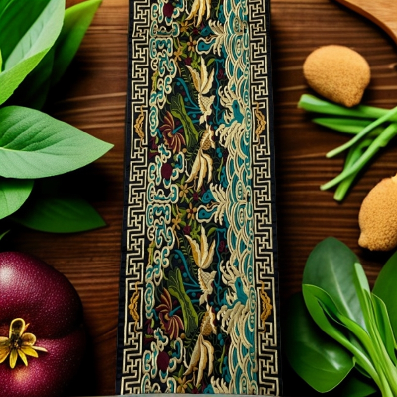 126x27cm金玉满堂绣花茶垫