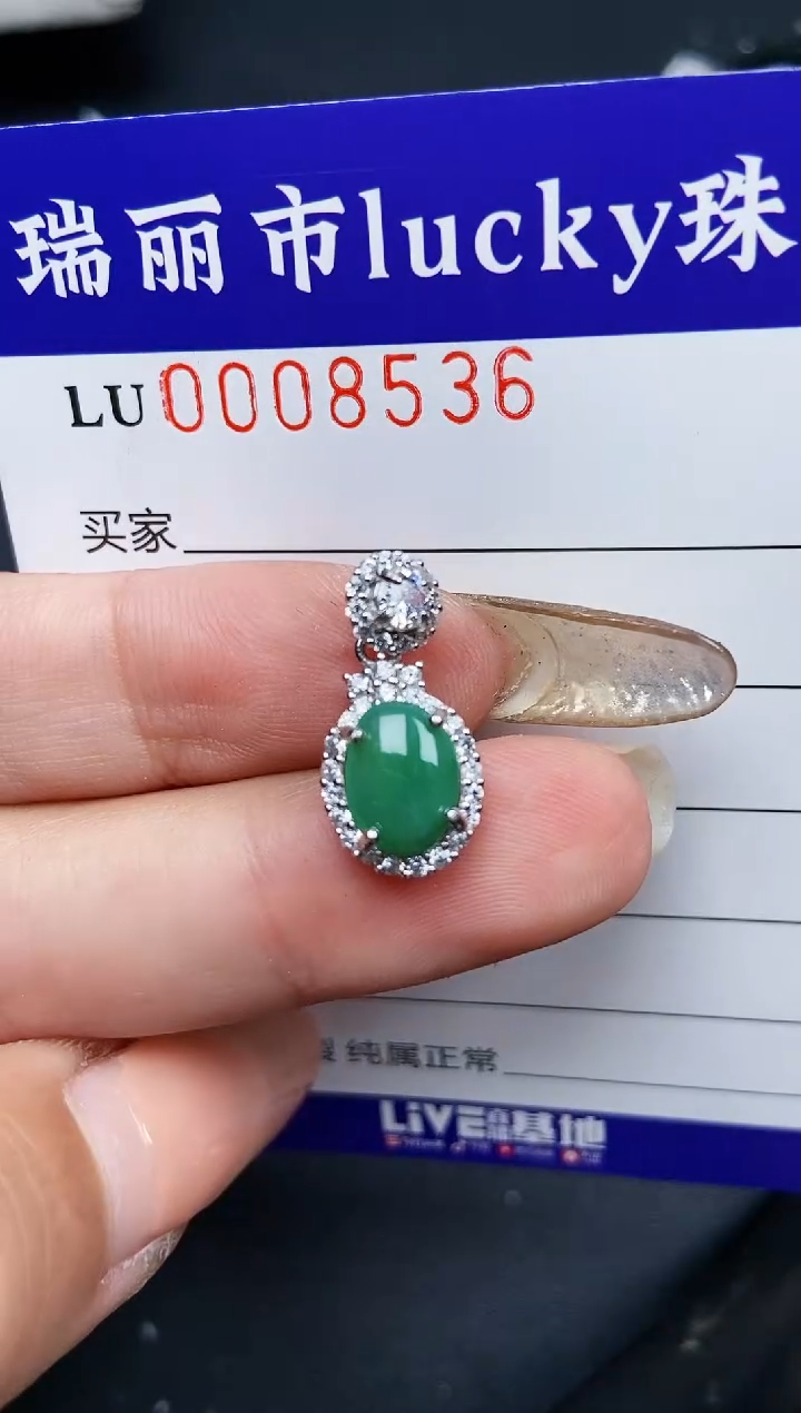 【闪购商品】翡翠颈饰银S925镶嵌8536