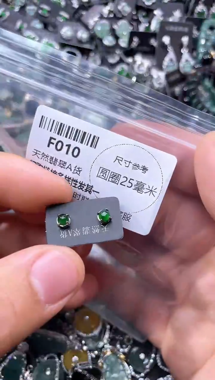 【闪购商品】翡翠未镶嵌颈饰F010耳钉