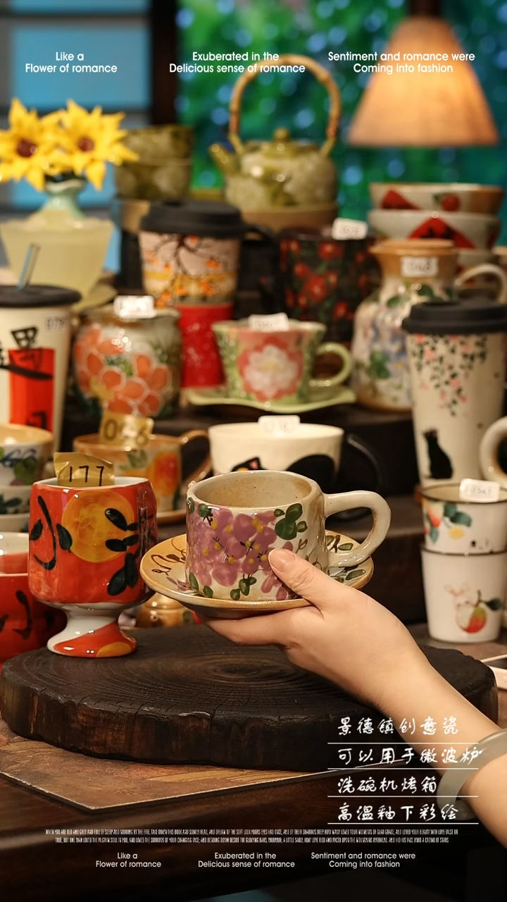 陶瓷景德镇高温釉下彩手工手绘款式