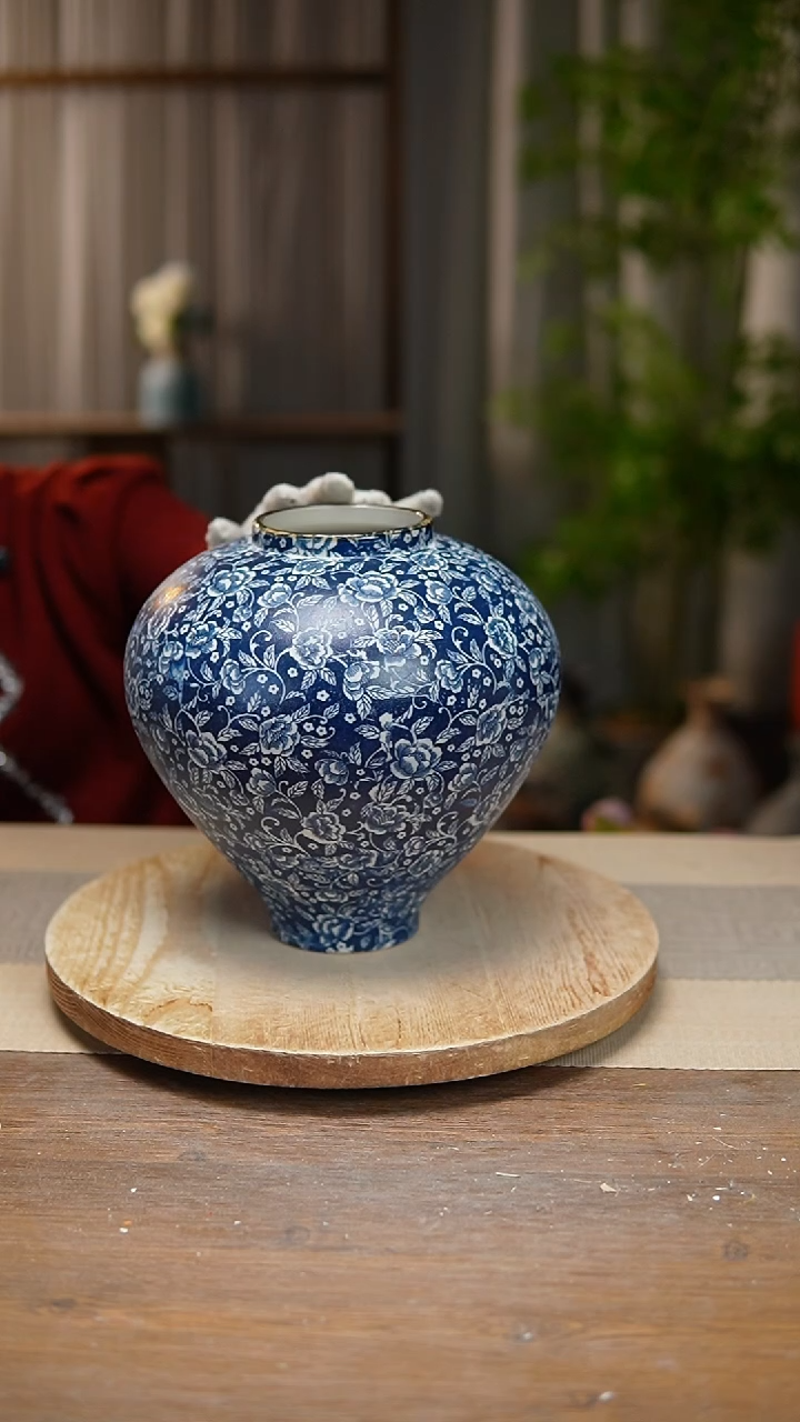 【闪购商品】陶瓷花器芙蓉花月亮罐