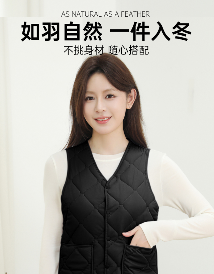 女士100绵羊毛休闲马甲