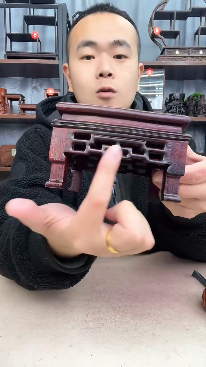 【闪购商品】乌木类端景台2969小李子红木工艺品