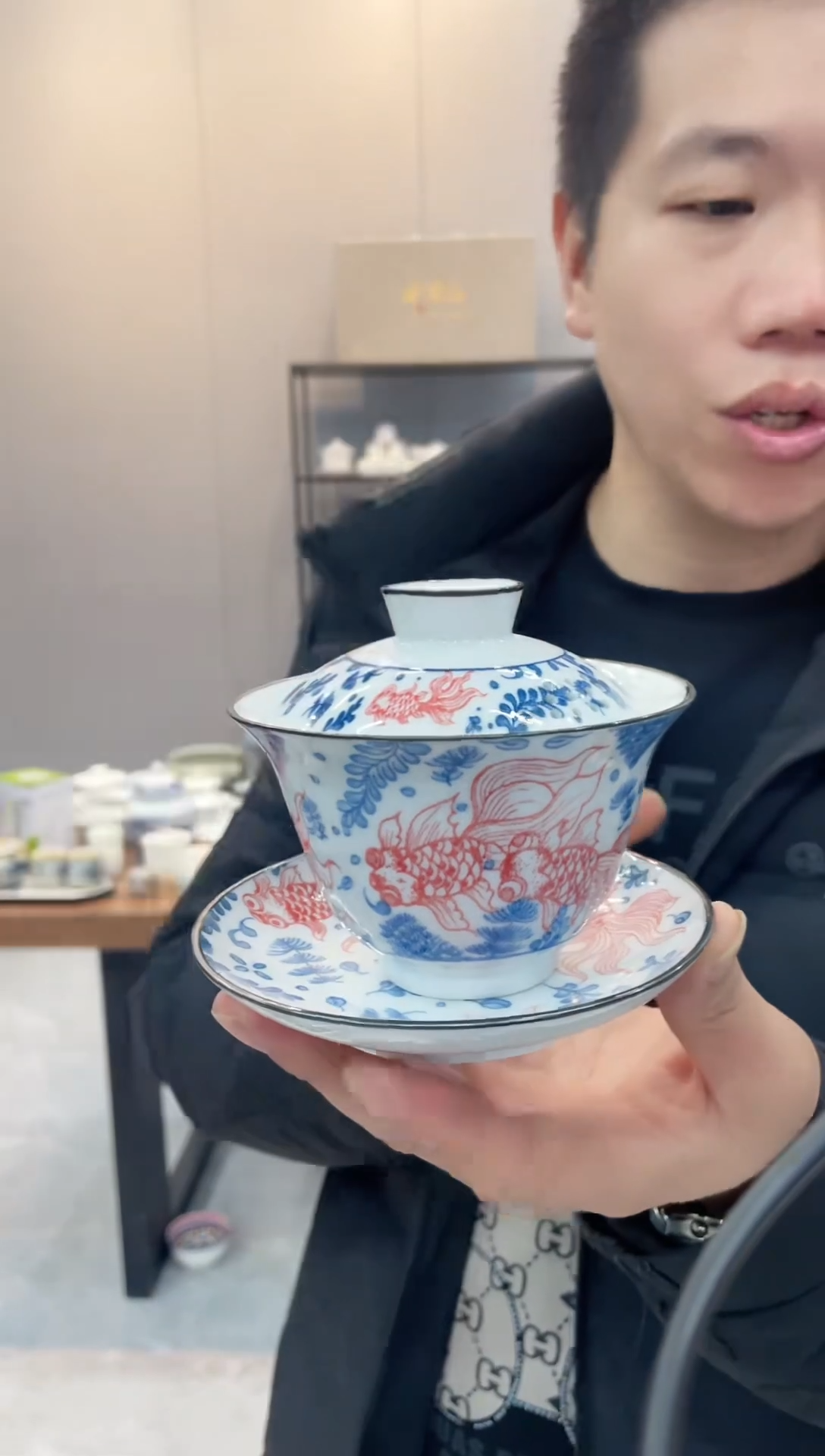 【闪购商品】【瓷心匠物】直播间福利专款红鱼盖碗