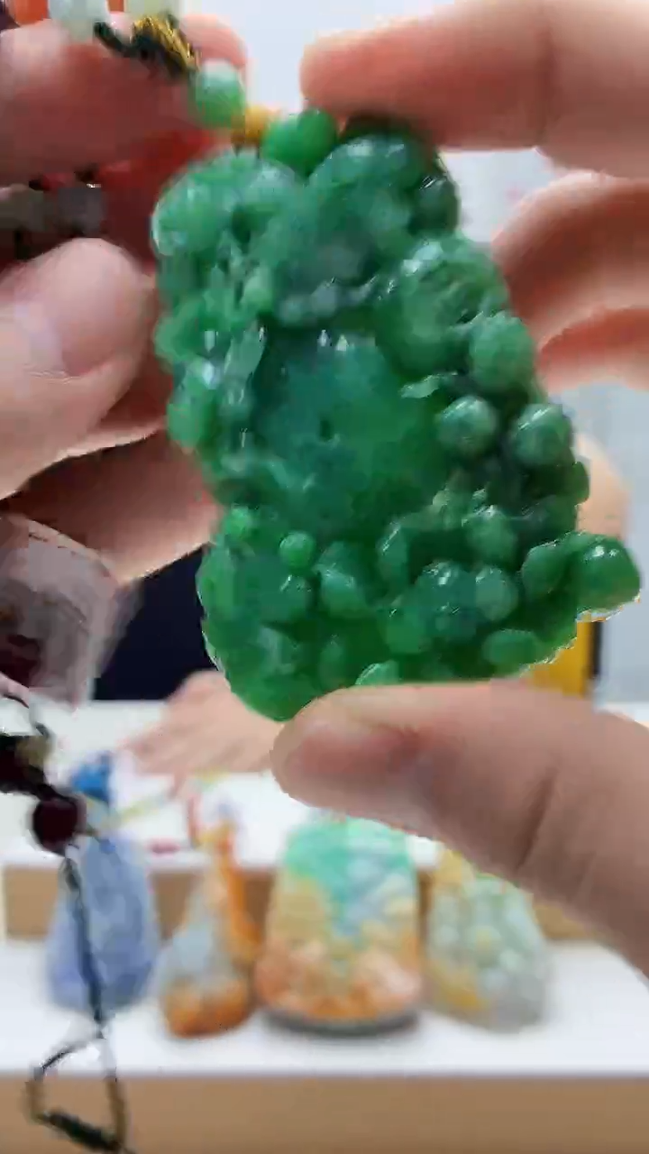 未镶嵌定制翡翠雨***…5176bb-毛货挂件