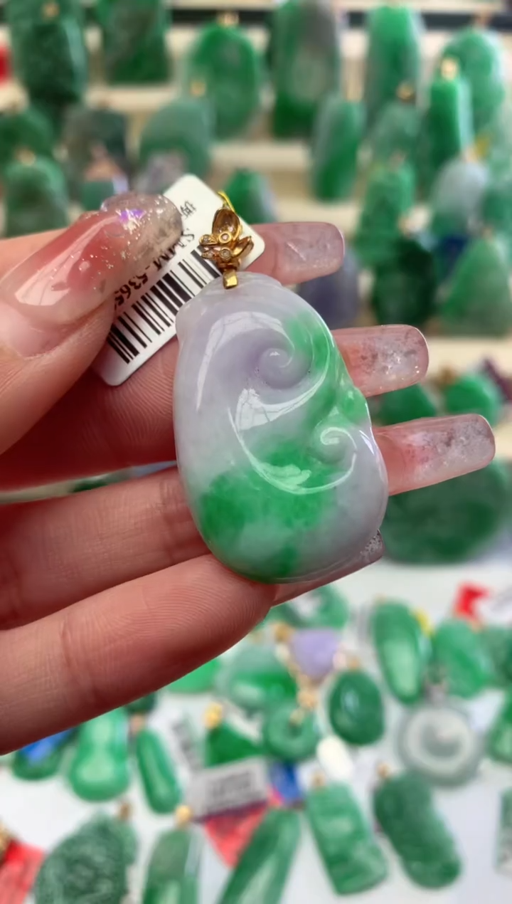 【闪购商品】翡翠颈饰18K金镶嵌挂件