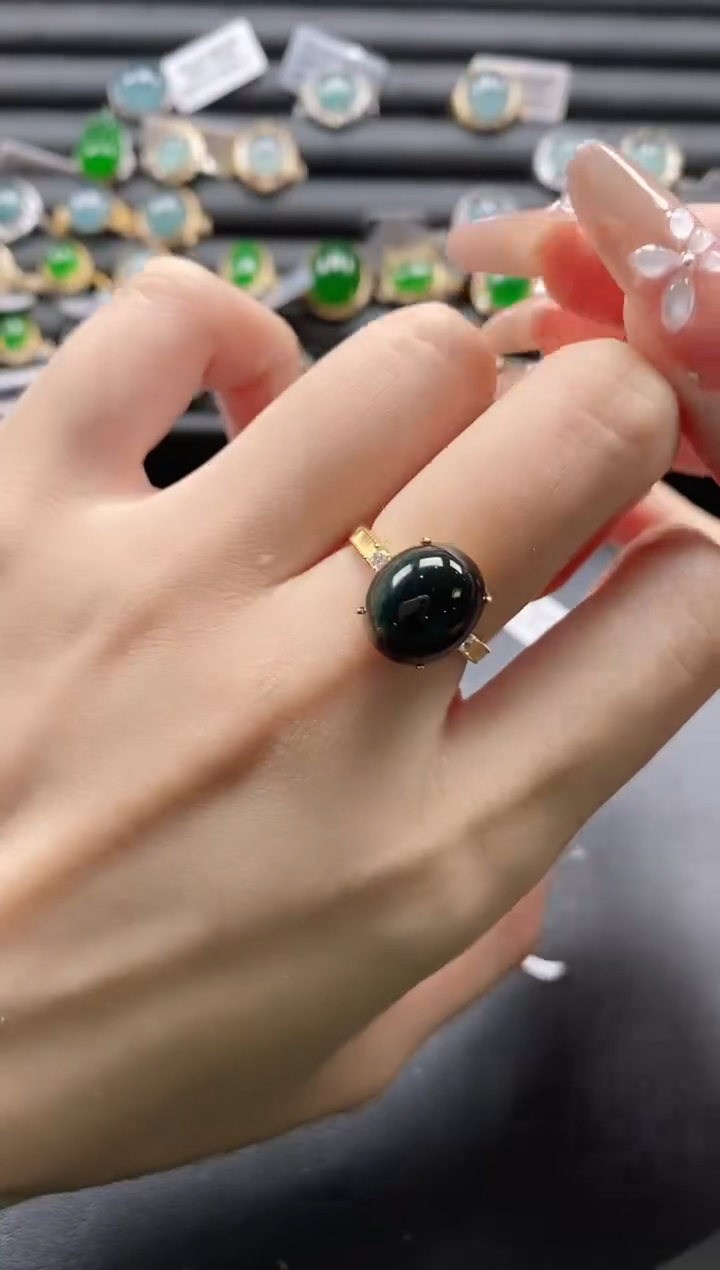 【闪购商品】翡翠戒指银S925镶嵌11111