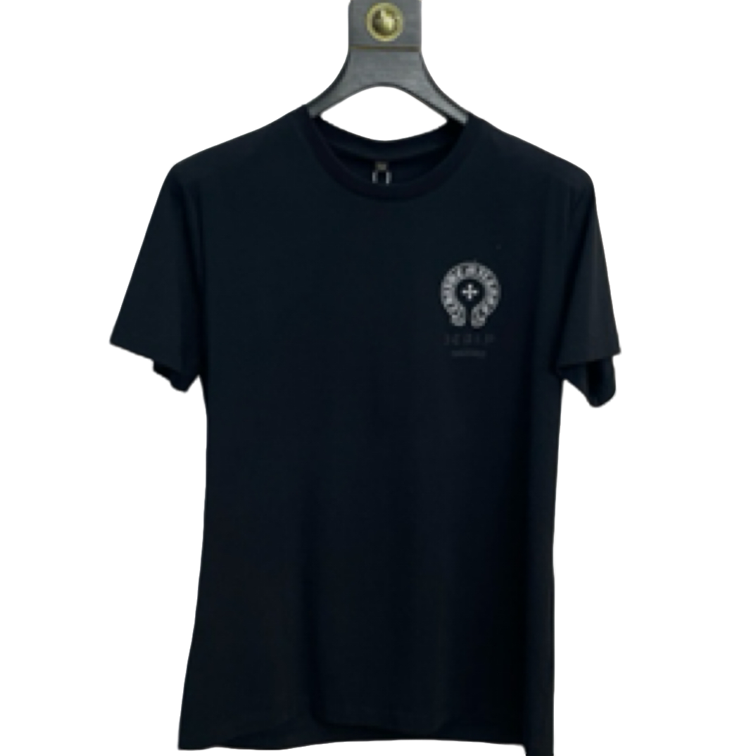 23316夏季男士时尚圆领短袖个性印花烫钻潮流T恤