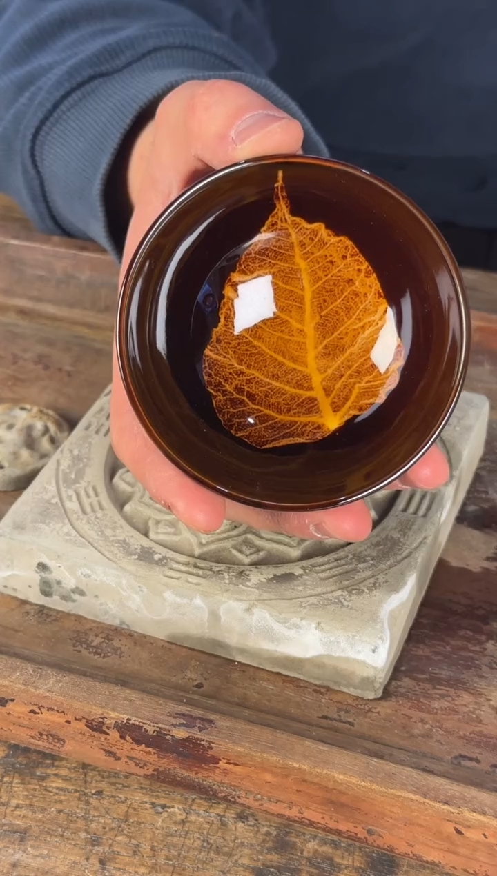 平阳窑手作菩提叶木叶盏