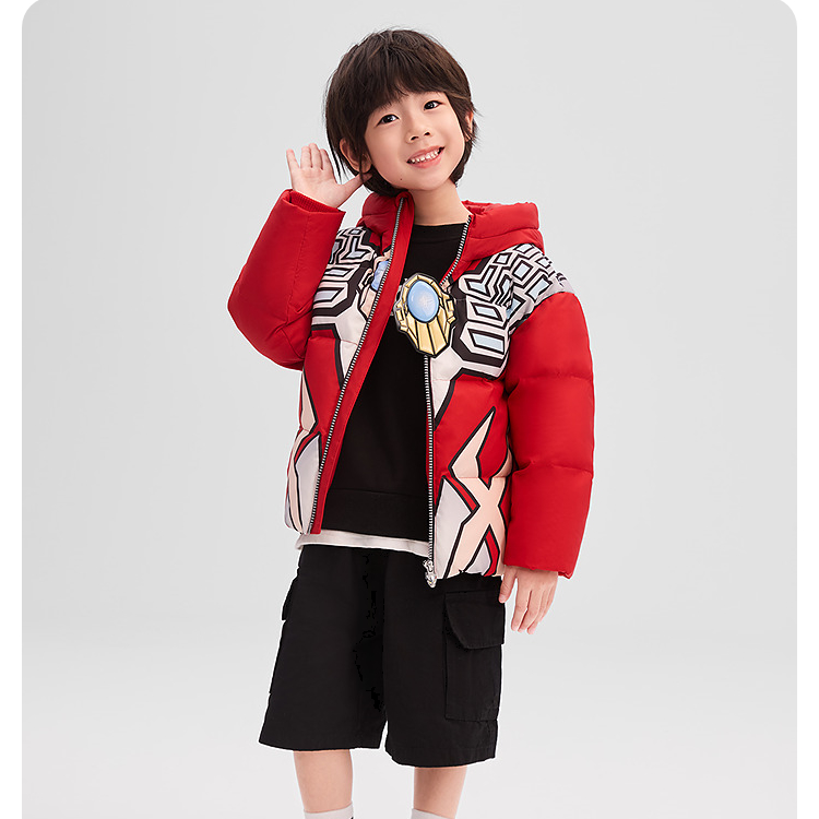 【奥特曼联名】波司登儿童冬新保暖卡通动漫羽绒服童装T250246303KI