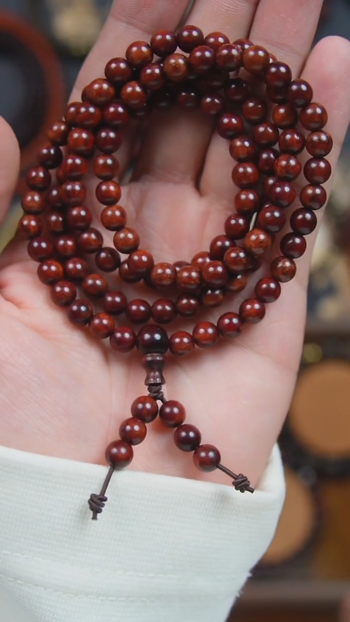 黄花梨/降香黄檀手串/手链J****?SG018 海南红降6mm多圈手串