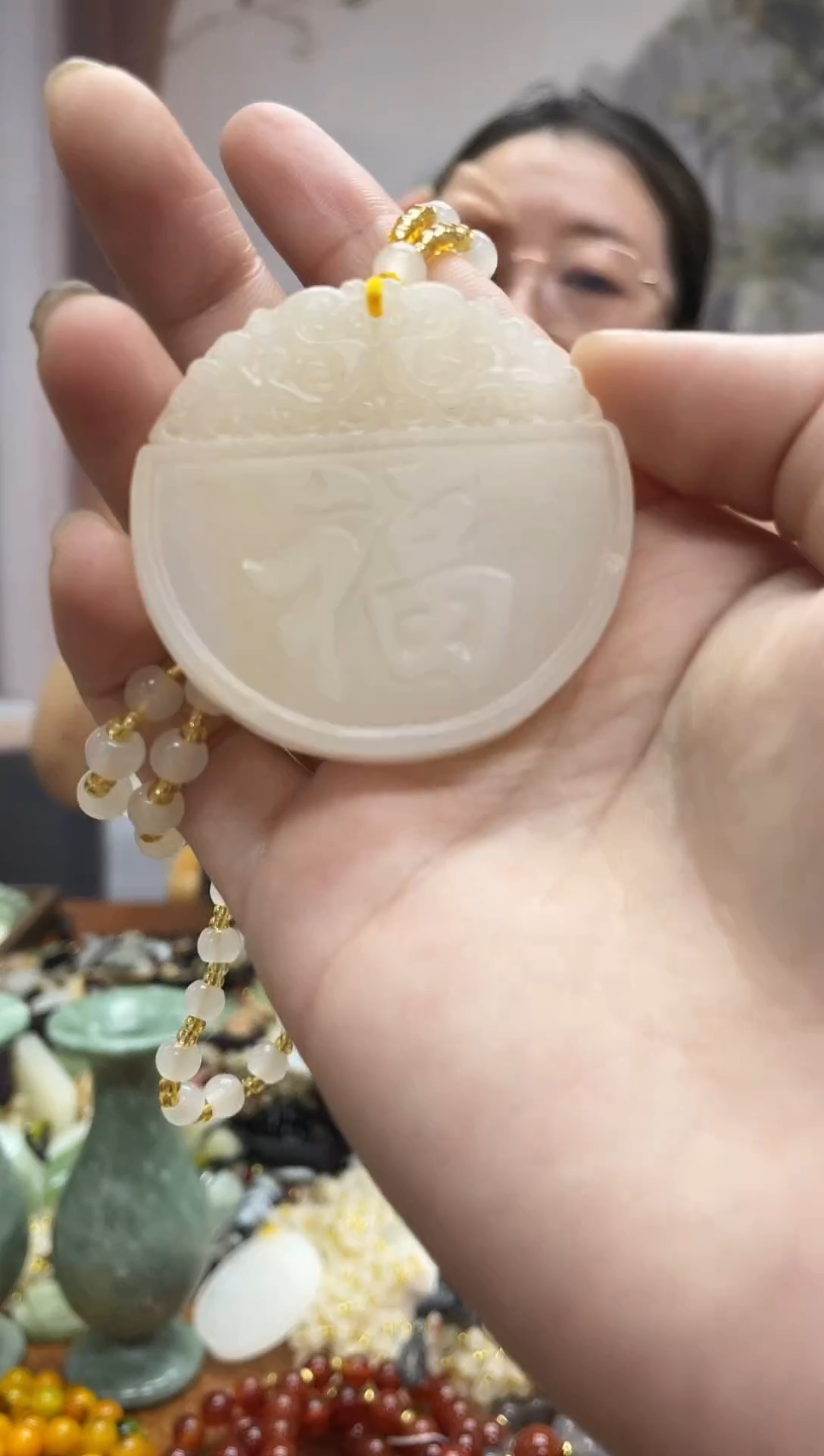 未镶嵌岫玉吊坠·