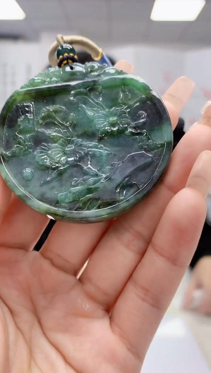 【闪购商品】定制翡翠未镶嵌4917lr-毛货挂件32